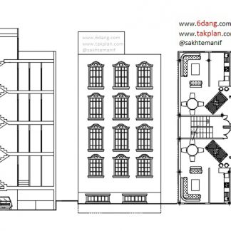 نقشه آپارتمان حدود 110 متری ( 8 * 14 ) یک و دو خوابه